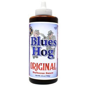 Blues Hog Original BBQ Sauce is the perfect blend of sweet mixed with just the right amount of heat! Voted “best baste on the planet” & People’s Choice at the American Royal, this thick sauce has a very unique flavor and “sticks to your meat!” Blues Hog gourmet sauces are gluten free and made of all natural, high-quality ingredients. With more awards than any other commercial sauce on the market, our products are used by 90% of competition bbq teams nationwide. Blues Hog is the award-winning choice of champions!