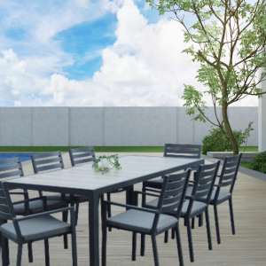 Arizona Tile Top Aluminium Extension Dining Table - Image 11