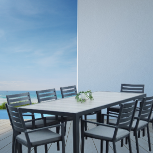Arizona Tile Top Aluminium Extension Dining Table - Image 10