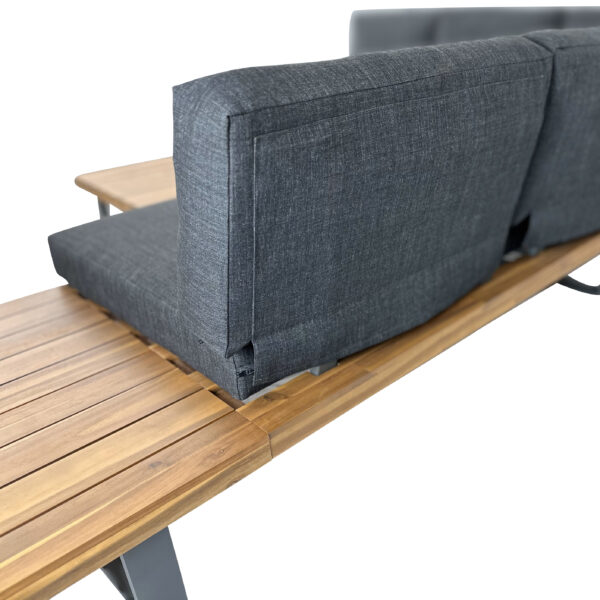 Boston 3pce Timber & Aluminium Corner Sofa Setting - Image 4