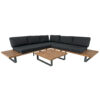 Boston 3pce Timber & Aluminium Corner Sofa Setting