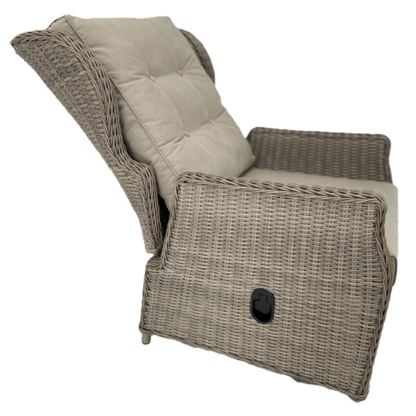 Brix Reclining High Back Wicker 2pce Relax Set - Mixed Grey - Image 6