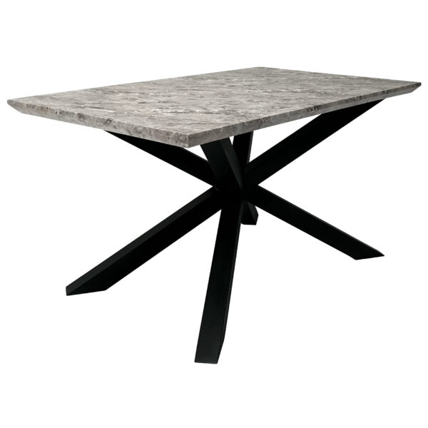 Carrara 150cmx90cm Faux Grey Marble Stone Dining Table