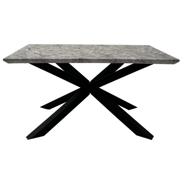 Carrara 150cmx90cm Faux Grey Marble Stone Dining Table - Image 5