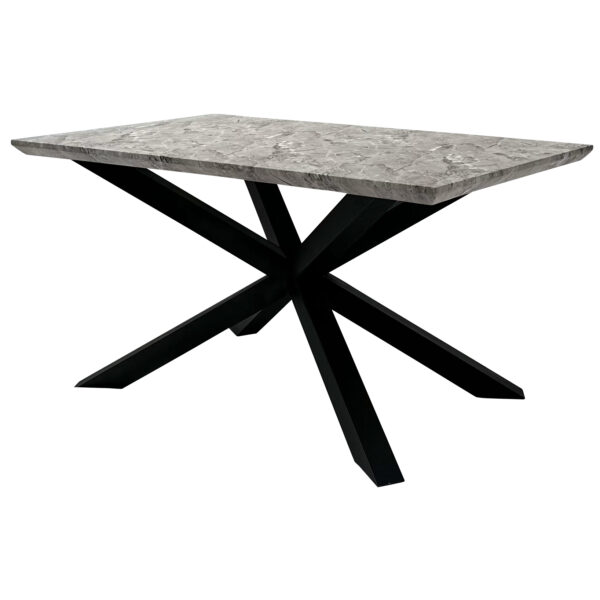 Carrara 150cmx90cm Faux Grey Marble Stone Dining Table - Image 3