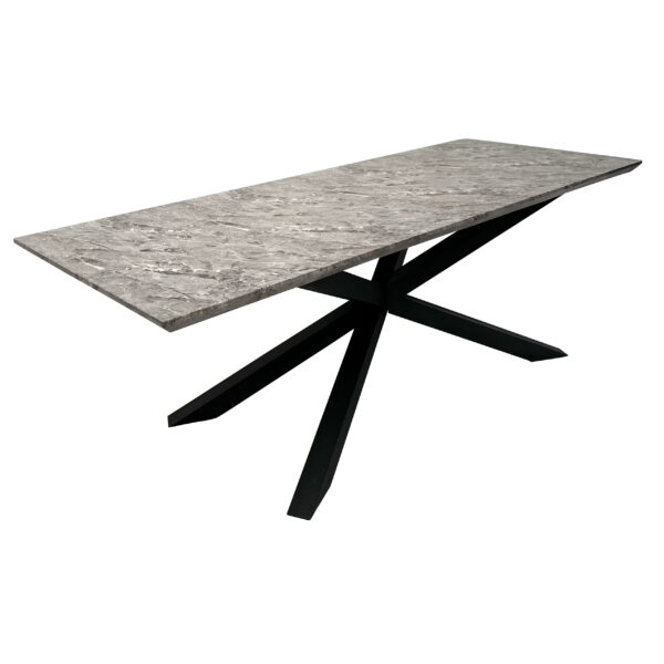 Carrara 220cmx90cm Faux Grey Marble Stone Dining Table - Image 2