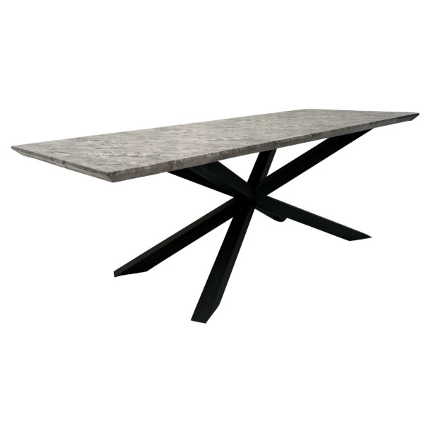 Carrara 220cmx90cm Faux Grey Marble Stone Dining Table