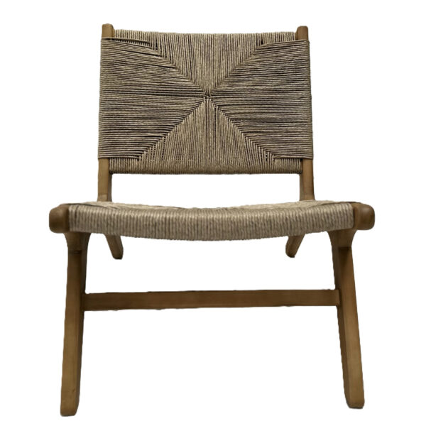 Delhi Timber & Wicker Lounge Chair - Image 4
