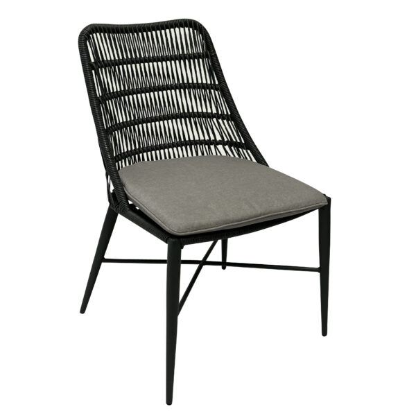Emery Steel & Rope Armless Dining Chair