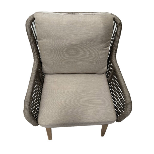 Enola Aluminium, Timber and Rope Dining Chair - Image 4