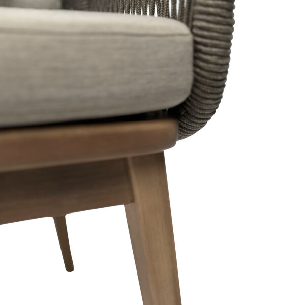 Enola Aluminium, Timber and Rope Dining Chair - Image 2