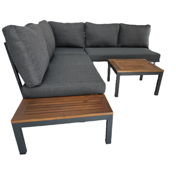 Lila 4pce Timber & Aluminium Corner Sofa Setting - Image 6