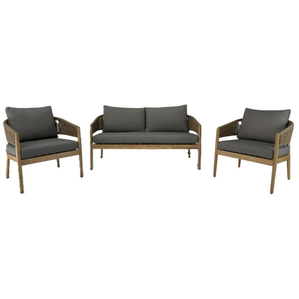 Loivre 3pce Timber Sofa Lounge Setting