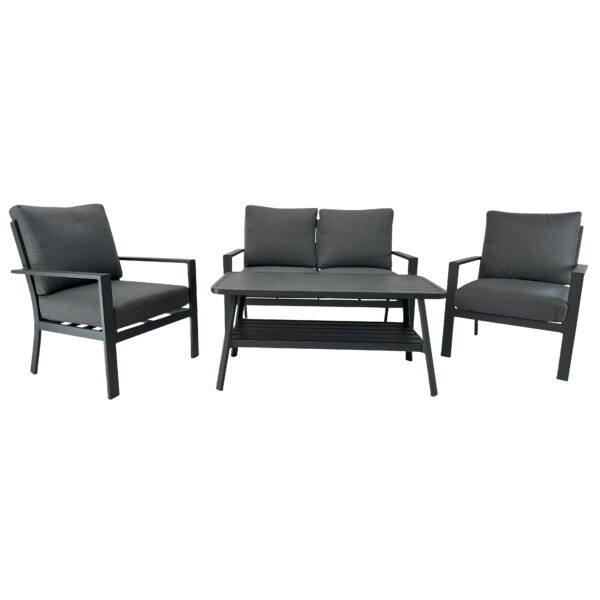 Manhattan 4pce Aluminium Sofa Lounge Setting (with Two Seat Sofa)