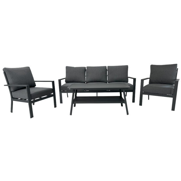 Manhattan 4pce Aluminium Sofa Lounge Setting (with Three Seat Sofa)