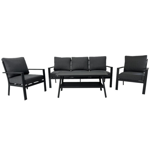 Manhattan 4pce Aluminium Sofa Lounge Setting (with Three Seat Sofa) - Image 4