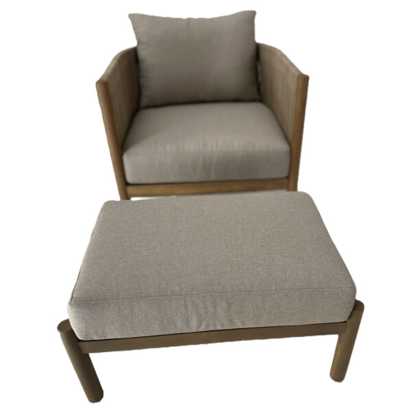 Marche Cushioned Timber Foot Stool - Image 2