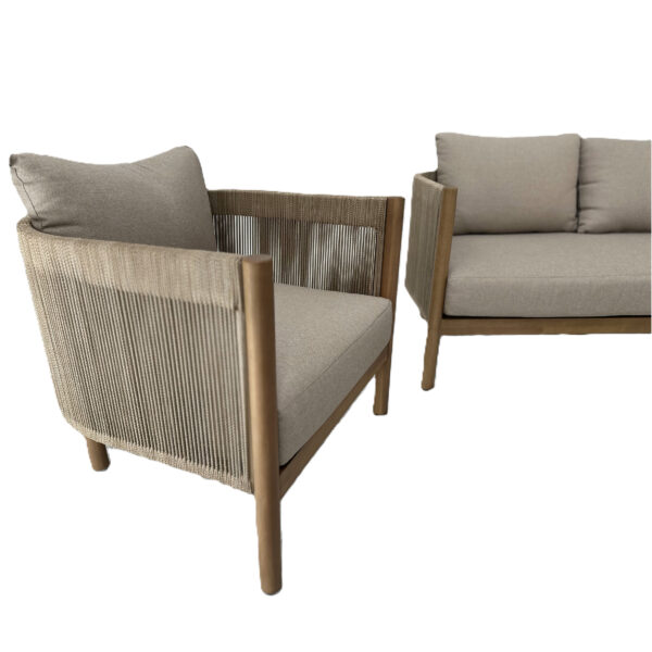 Marche 5pce Timber Sofa Lounge Setting - Image 12