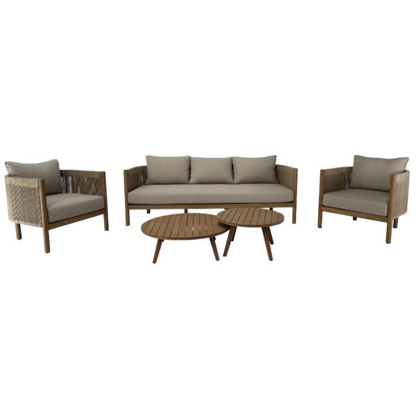 Marche 5pce Timber Sofa Lounge Setting
