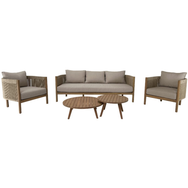 Marche 5pce Timber Sofa Lounge Setting - Image 2