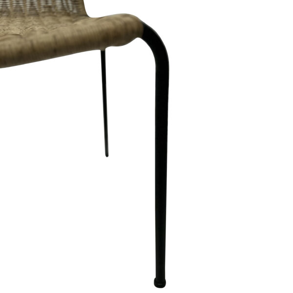 Maui Stackable Wicker & Steel Armless Dining Chair - Image 3