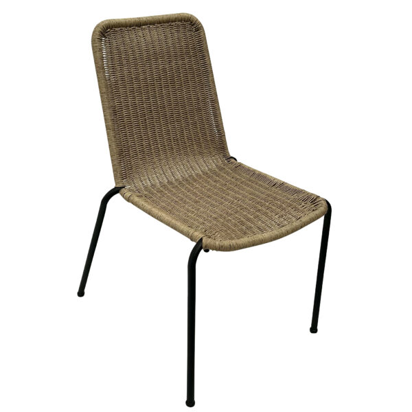 Maui Stackable Wicker & Steel Armless Dining Chair