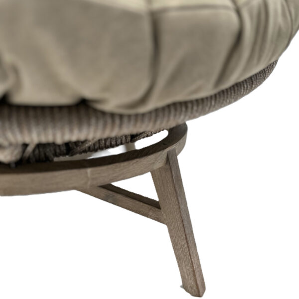 Moon Rope-Weave Relaxing lounge Chair with Timber Legs - Image 3