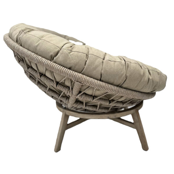 Moon Rope-Weave Relaxing lounge Chair with Timber Legs - Image 4