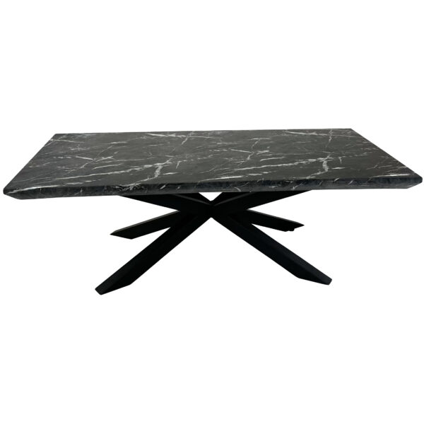 Nero 130x70cm Faux Black Marble Stone Coffee Table