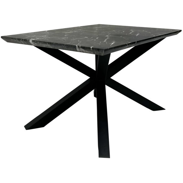 Nero 150cmx90cm Faux Black Marble Stone Dining Table - Image 5
