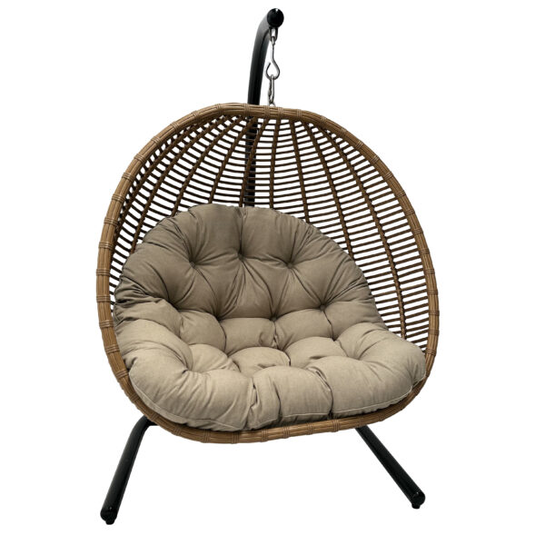 Papa 2-person Cane Wicker Egg Hanging Chair