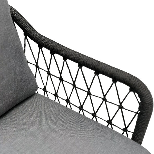 Tiana Low Back Rope & Aluminium Dining Chair - Image 2