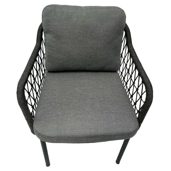 Tiana Low Back Rope & Aluminium Dining Chair - Image 3