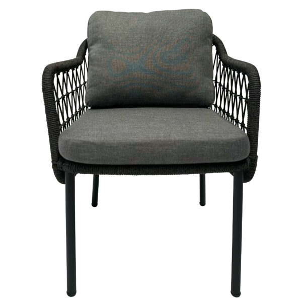 Tiana Low Back Rope & Aluminium Dining Chair - Image 4