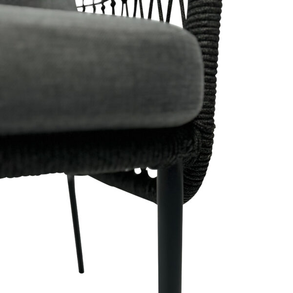 Tiana Low Back Rope & Aluminium Dining Chair - Image 5