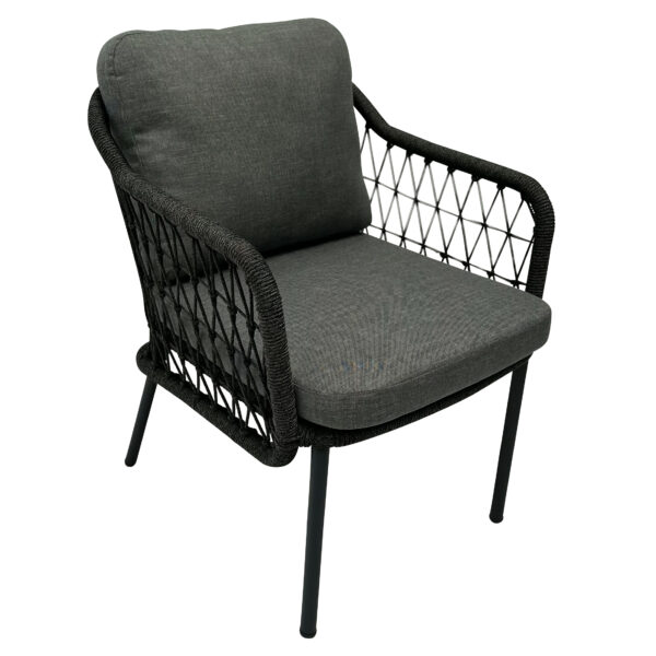 Tiana Low Back Rope & Aluminium Dining Chair