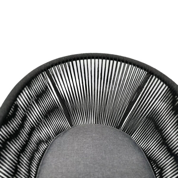 Tonga Mid Backed Rope & Steel Dining Chair - Dark Charcoal - Image 3
