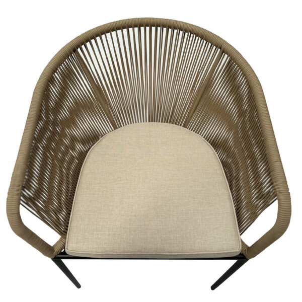Tonga Rope & Steel Dining Chair - Beige/Latte - Image 4