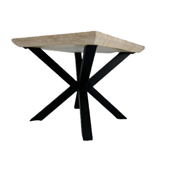 Travertino 60cm Square Faux Travertine Stone Drinks Table - Image 3