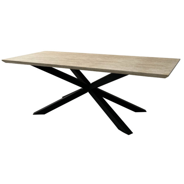 Travertino 220cmx90cm Faux Travertine Stone Dining Table - Image 3
