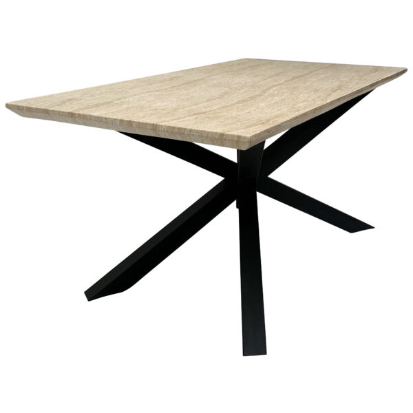 Travertino 150cmx90cm Faux Travertine Stone Dining Table - Image 2