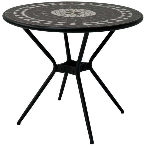 Tunis 90cm Round Mosaic Balcony Table