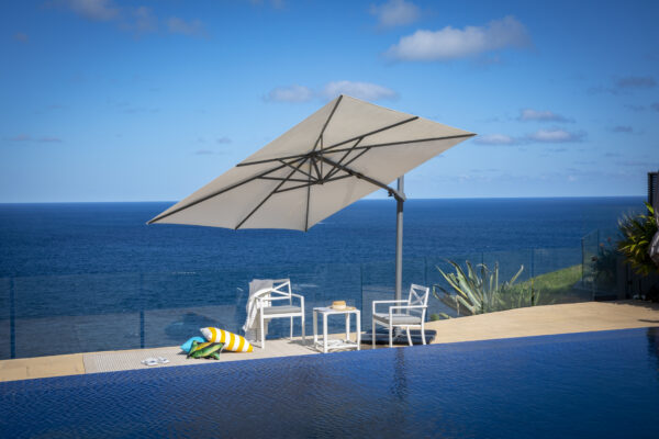 Regis 300cm Square Cantilever Umbrella - Charcoal Ridge - Image 3
